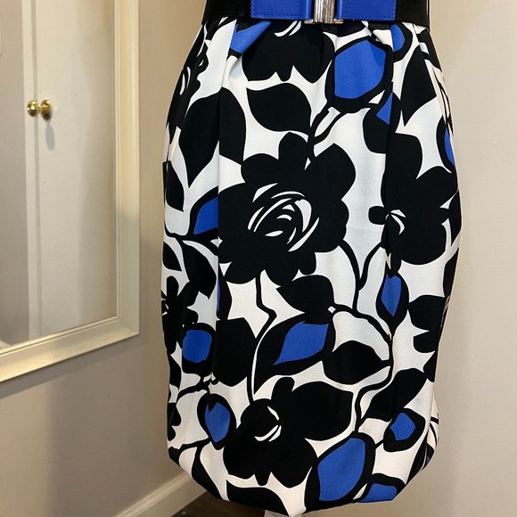 London Times Black and Blue Floral Mini Dress - Picture 3 of 14